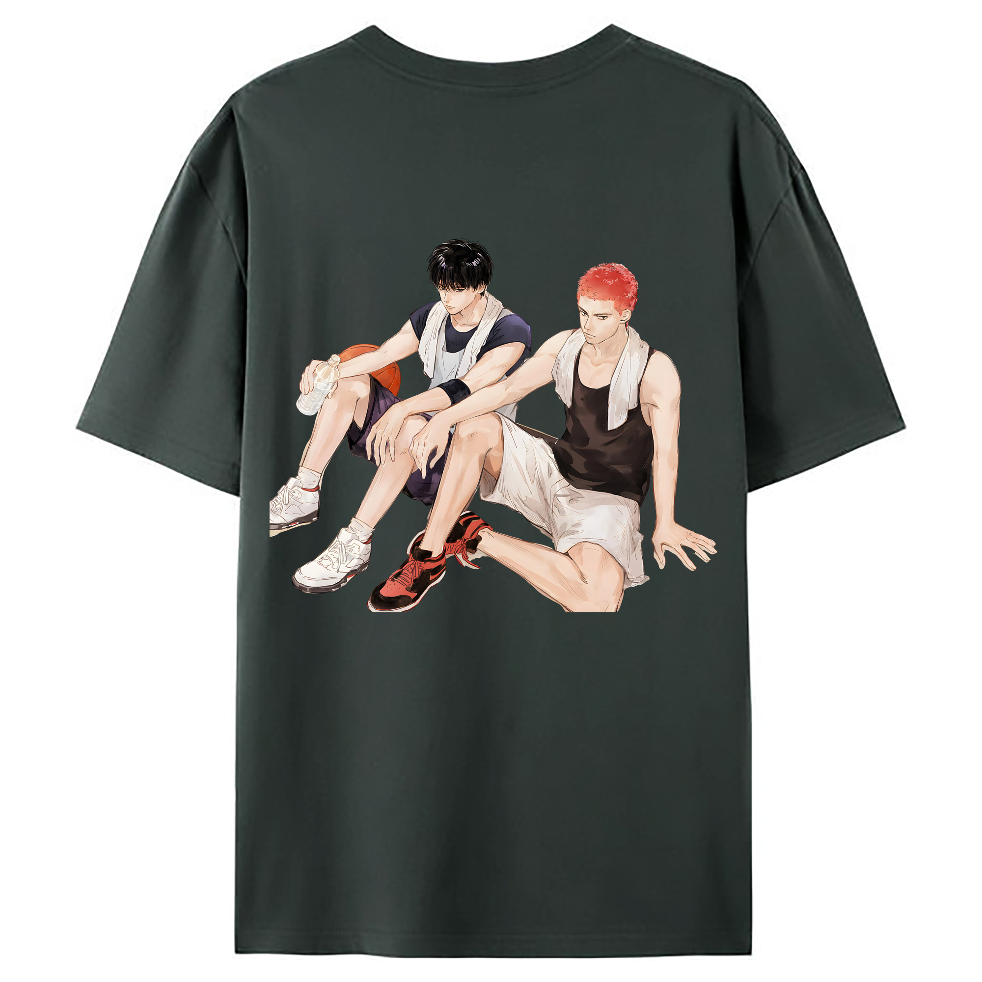 （画像用） SLAM DUNK／スラムダンク 綿100％ メンズ半袖Tシャツ（バックプリント） 通気性